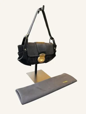 Fendi Zucchino Canvas and Leather Shoulderbag