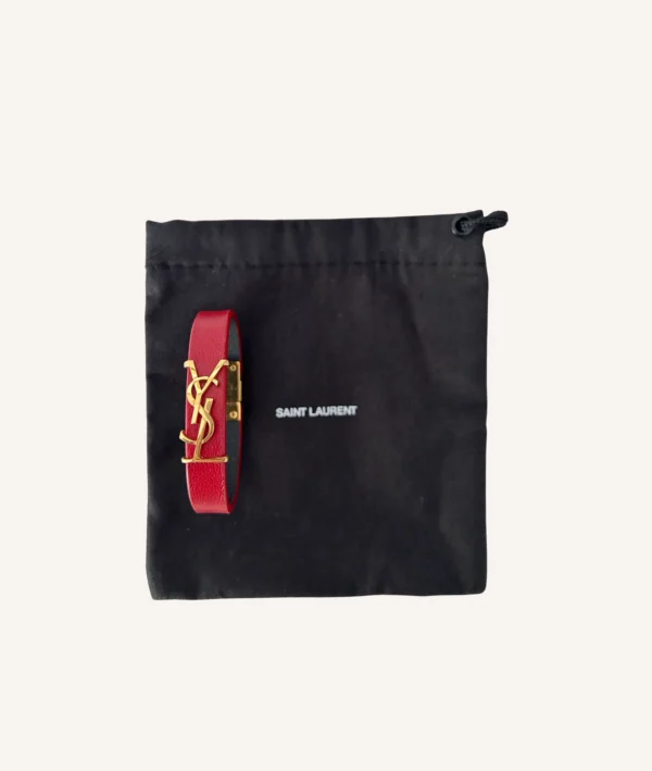 Saint Laurent Opium red leather bracelet