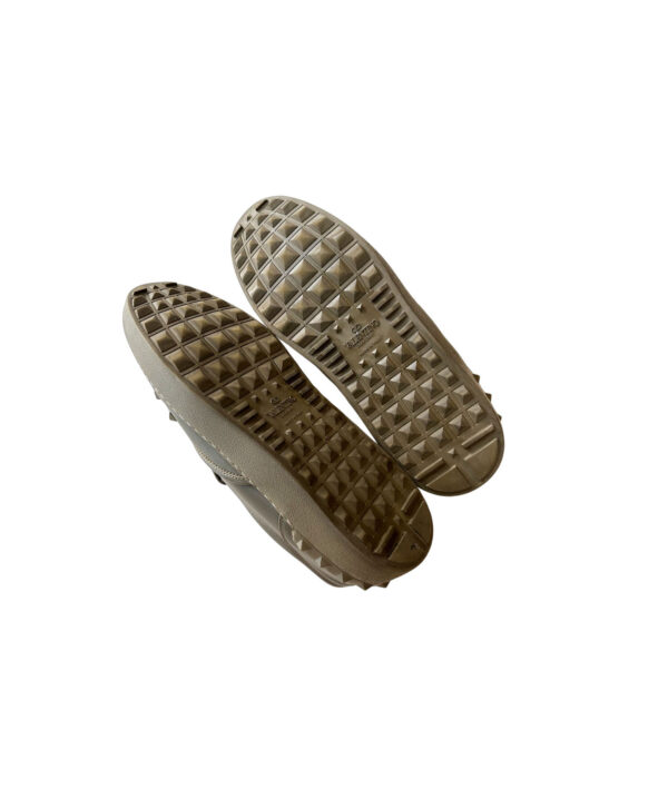 Valentino Army Grey Rockstud Round Toe Slip On (Size 38.5)