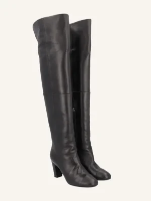 Chanel Leather CC Logo Thigh High Boots (Size 39)