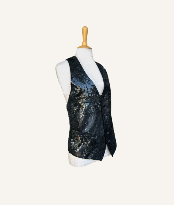 DSquared2 Black Sequin Waistcoat