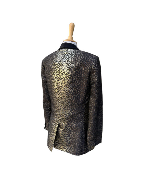 Yves Saint Laurent Iconic Babycat Gold Jaquard Tux Jacket