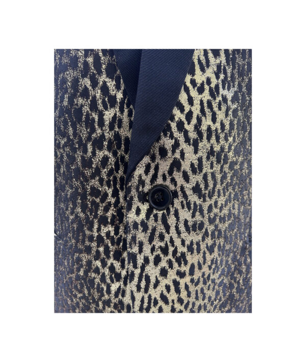 Yves Saint Laurent Iconic Babycat Gold Jaquard Tux Jacket