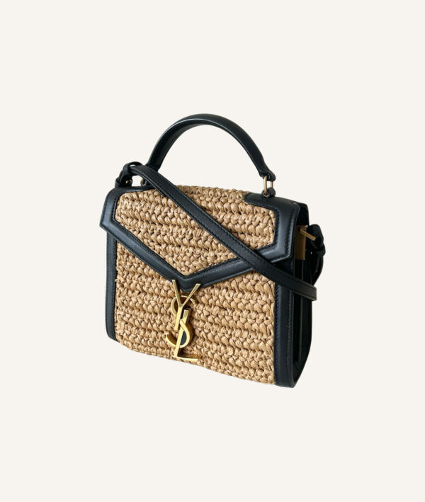 Saint Laurent Mini Cassandra Raffia Top Handle