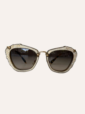 Miu Miu Tortoiseshell Crystal Cat Eye Sunglasses