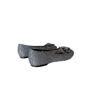 Dolce & Gabbana Lace Crystal Embellished Flats (Size 37.5)