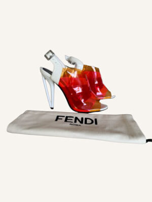 Fendi Multicolour PVC Patent Slingback Sandals (Size 38)