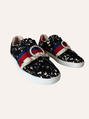 Gucci 498705 Flower Leaf Sneaker with Lace (Size 37)