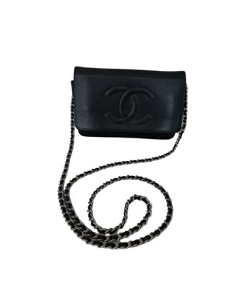Chanel Black Caviar Timeless CC Wallet on Chain