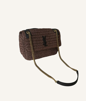 YSL Niki Raffia and Leather Bag