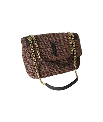 YSL Niki Raffia and Leather Bag