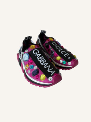 Dolce & Gabbana Pink Sorrento Crystal Low Tops (Size 37)