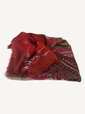 Cartier Cashmere Paisley Patterned Scarf