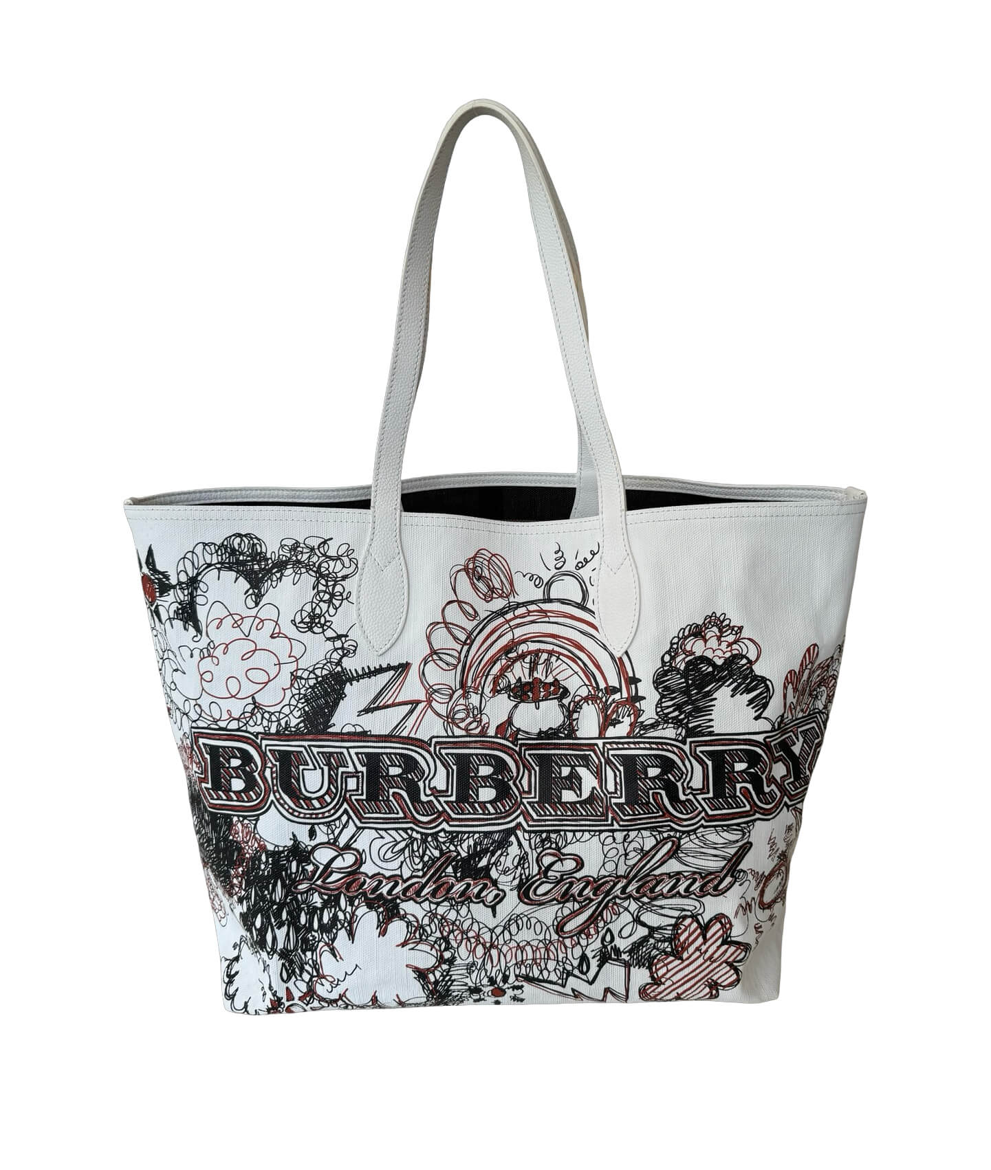 Burberry Doodle reversible tote bag with hand-drawn graffiti-style print