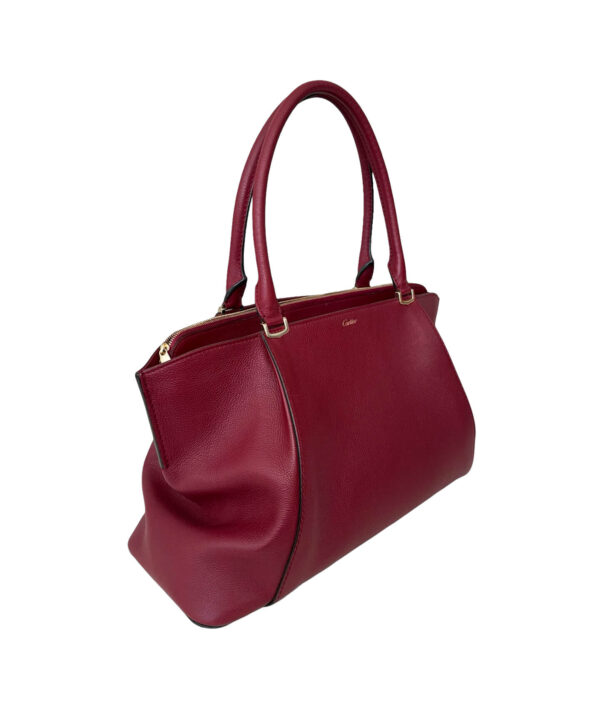 Cartier C De Cartier Burgundy Spinel Bull Calfskin Bag