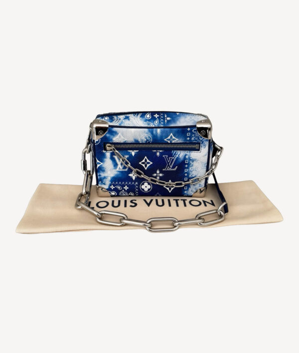 Louis Vuitton Mini Soft Trunk in Bandana Monogram canvas with silver-tone hardware and crossbody stra