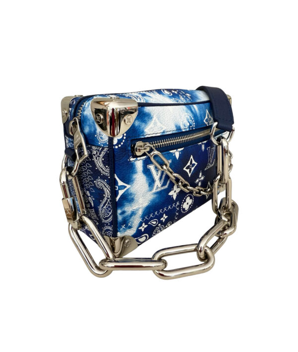 Limited edition Louis Vuitton Mini Soft Trunk in black Bandana Monogram with Virgil Abloh design details