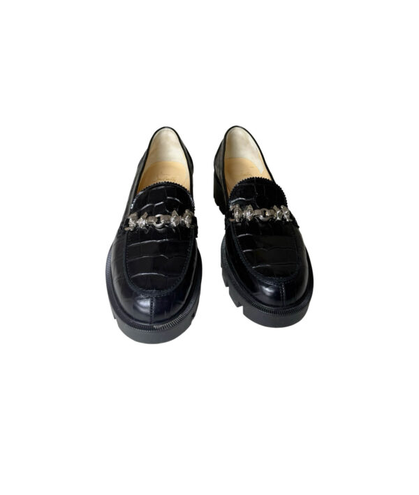 Christian Louboutin Lug Swing Embellished Leather Loafers (Size 39)