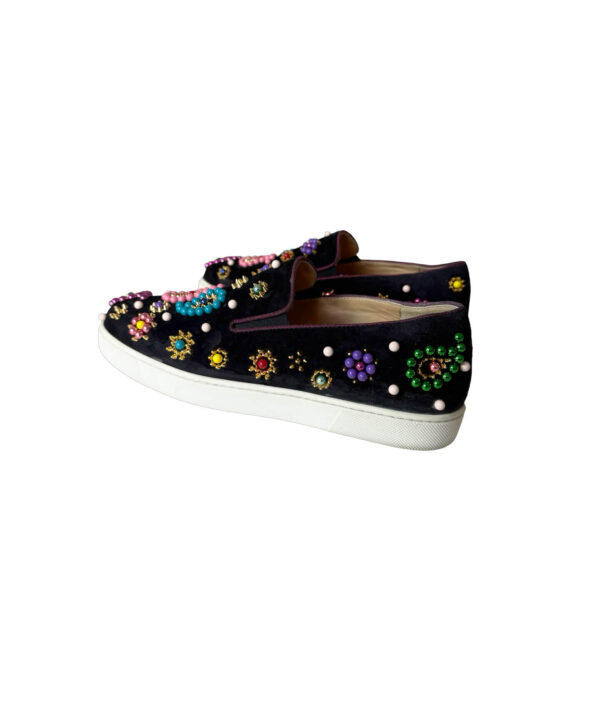 Christian Louboutin Black Boat Candy Suede Slip-on Loafers (Size 39)